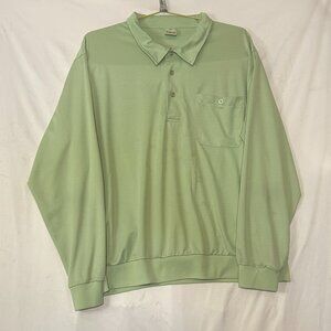 Vtg Haband Men’s Green Long Sleeve Pullover Collar Size 2XL